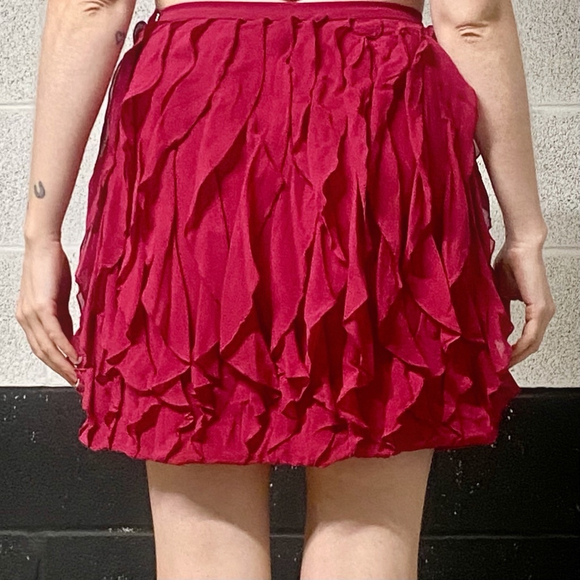 Club Monaco Chiffon Ruffled Mini Skirt Size 4 - Picture 2 of 6